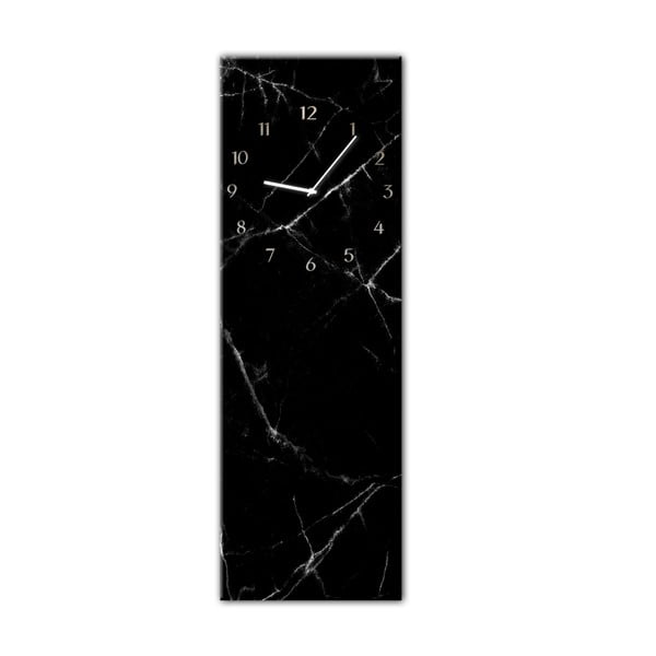 Стенни часовници Glassclock , 20 x 60 cm Black Marble - Styler
