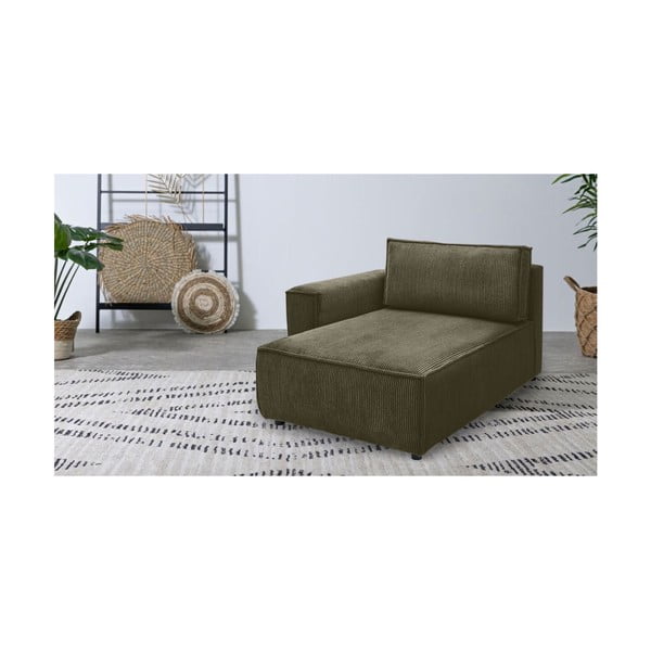 Светлозелен модул за диван от велур, ляв ъгъл Nihad modular - Bobochic Paris-image-1