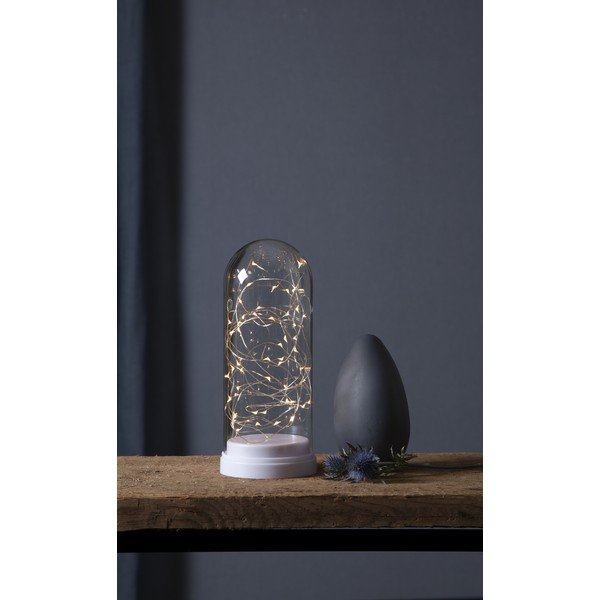 Бяла LED светлинна декорация Стъклен купол, височина 25 cm - Star Trading-image-1