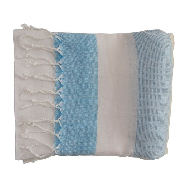 Modrá ručně tkaná osuška z prémiové bavlny Homemania Gokku Hammam, 100 x 180 cm