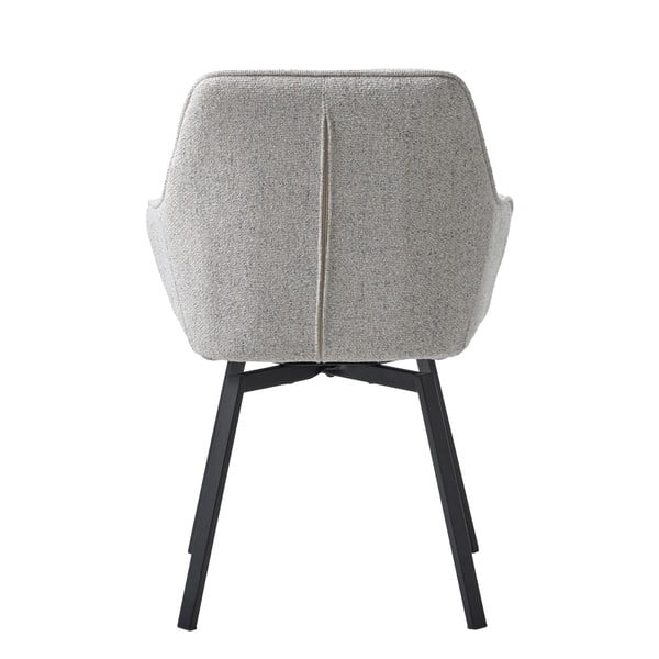 Светлосив тапициран трапезен стол с подлакътници Alma – Unique Furniture-image-4