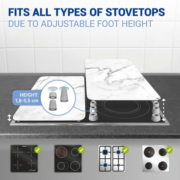 Комплект от 2 стъклени капака за печка , 52 x 30 cm Marble - Wenko-image-4