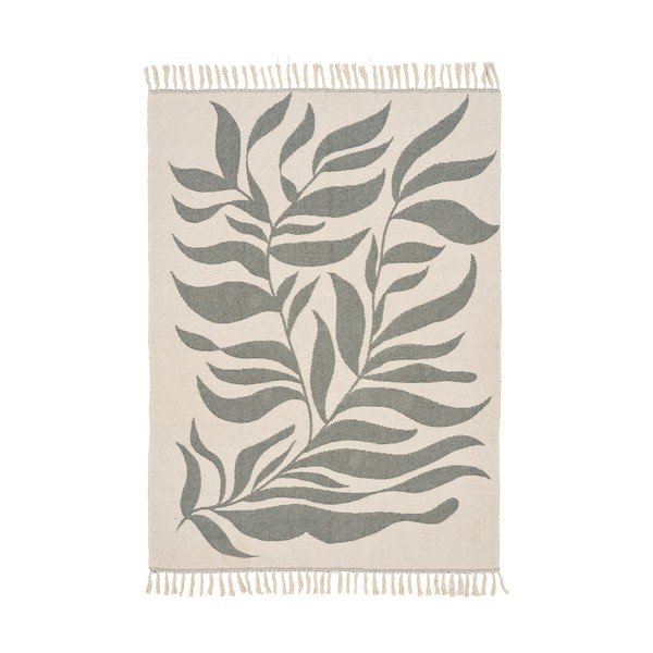 Зелено/бежово памучно одеяло 130x180 cm Loni – House Nordic-image-2
