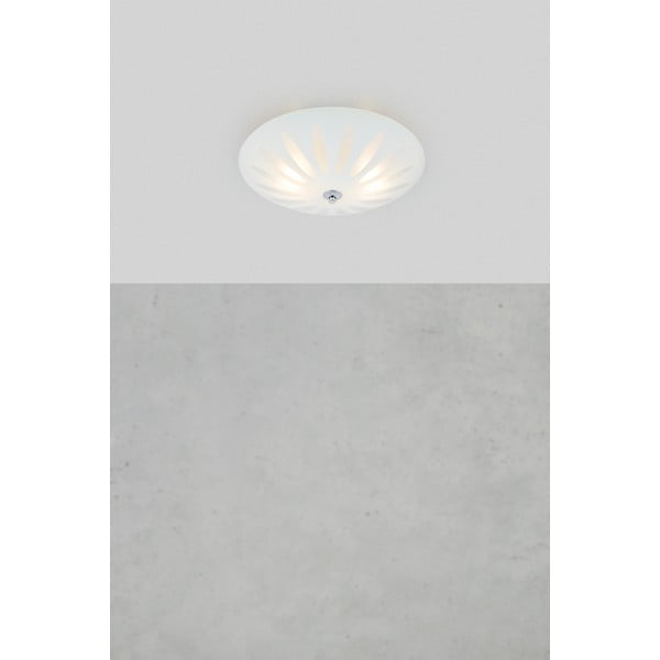 Бяло осветително тяло за таван със стъклен абажур Petal – Markslöjd-image-1