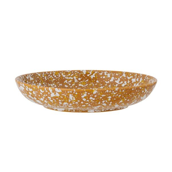 Дълбока чиния от оранжев и бял фаянс, ø 21 cm Carmel - Bloomingville-image-2