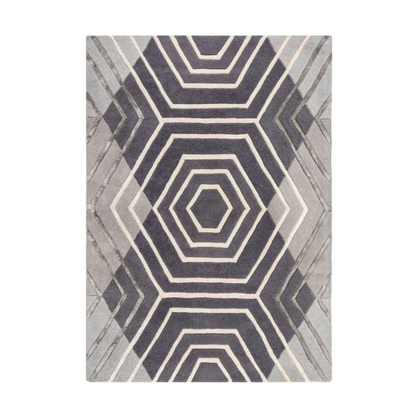 Сив вълнен килим , 120 x 170 cm Harlow - Flair Rugs
