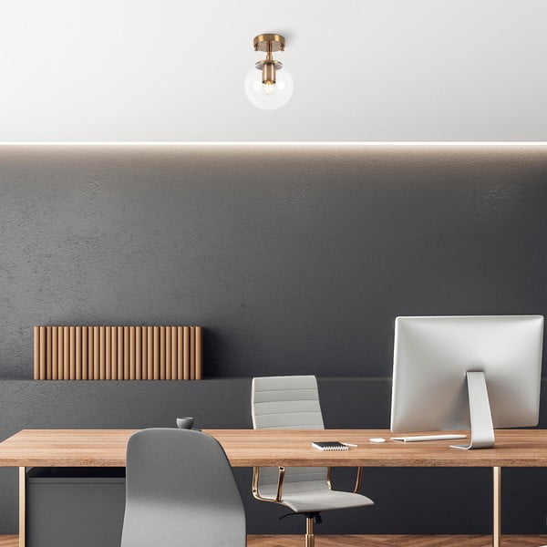 Осветително тяло за таван в месингов цвят със стъклен абажур ø 15 cm Atmaca – Opviq lights-image-2