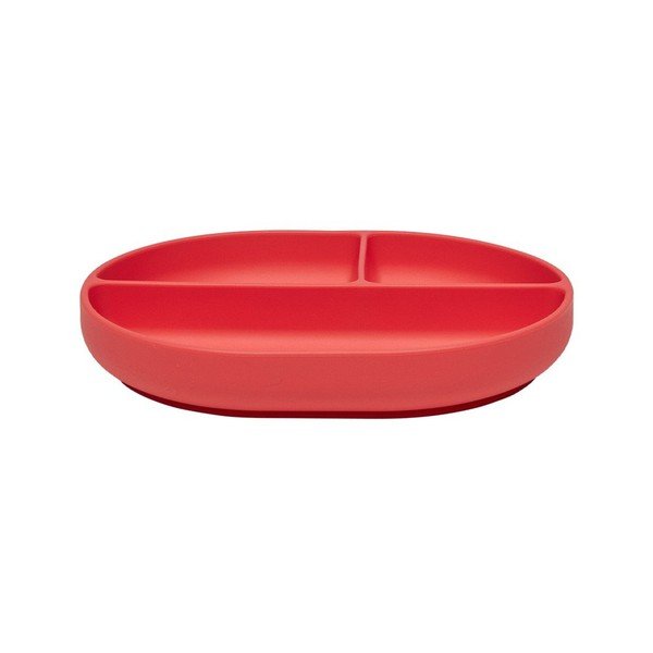 Червена силиконова детска чиния 17x21,5 cm Enkei – OYOY Mini