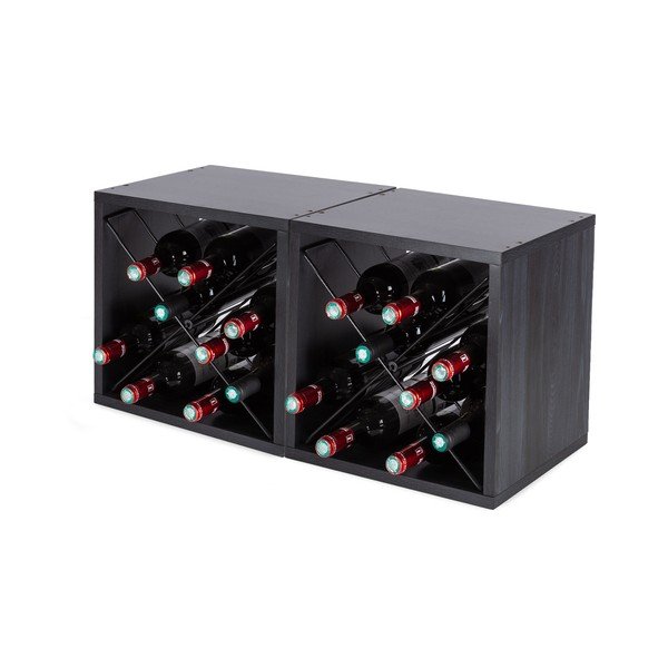 Черна стойка за вино за 12 бутилки - Compactor-image-3