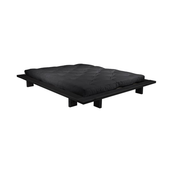 Двойно легло от борова дървесина с матрак Comfort Mat Black/Black, 140 x 200 cm Japan - Karup Design