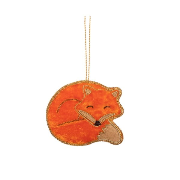 Текстилна  ръчно изработена коледна украса 7 cm Sleeping Fox – Sass & Belle