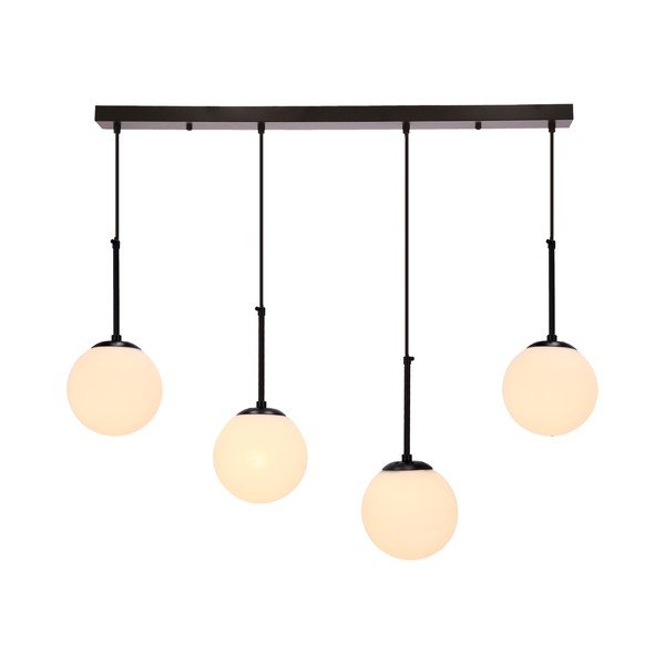 Черна висяща лампа със стъклен абажур 15x84 cm Pompei - Candellux Lighting-image-1