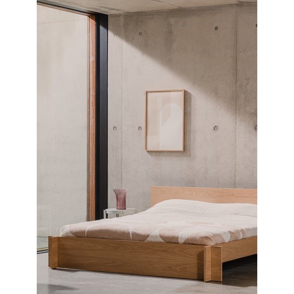 Двойно легло 200x200 cm ПДЧ/от шперплат от декор от дъб  с включена подматрачна рамка в естествен цвят Valt – noo.ma-image-4