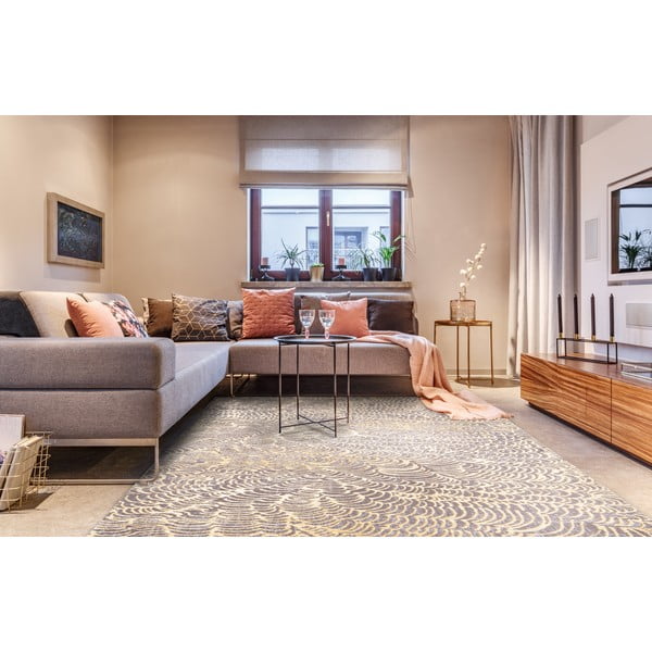 Бежов вълнен килим 200x300 cm Koi - Agnella-image-1