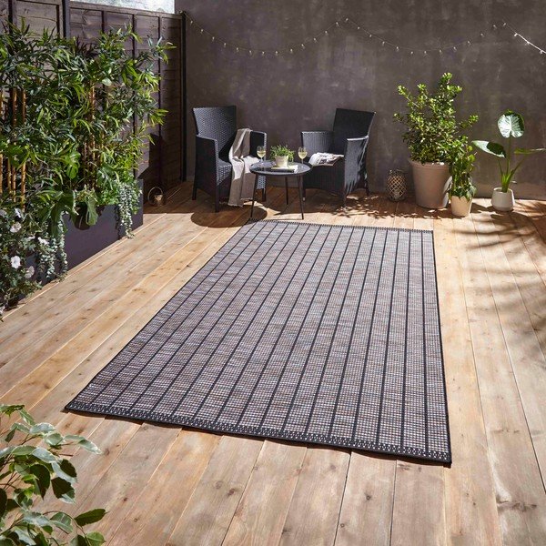 Тъмносив външен килим 160x220 cm Santa Monica – Think Rugs-image-1