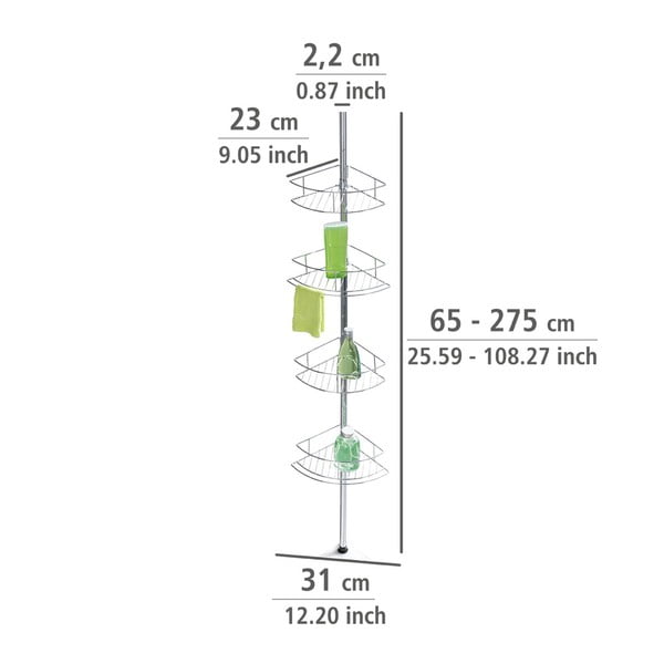 Телескопичен ъглов рафт за душ Prea , 23 x 31 cm Dolcedo - Wenko-image-4