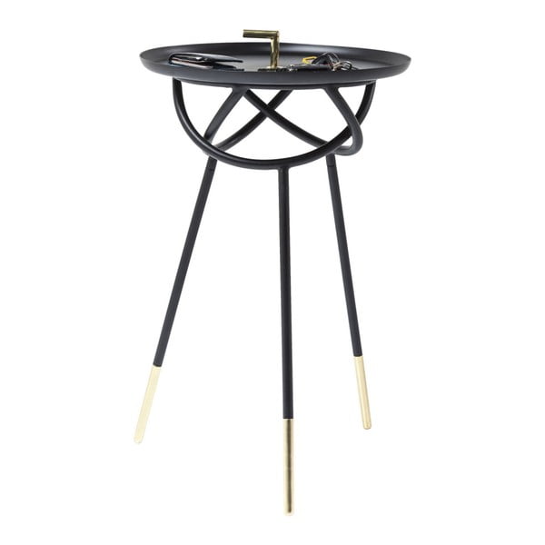 Černý odkládací stolek Kare Design Atomo, ⌀ 41 cm