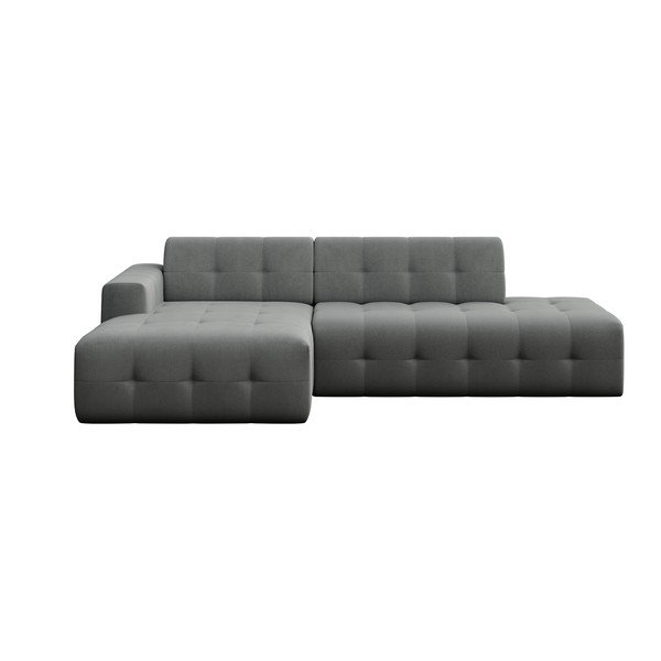 Сив кадифен ъглов диван (ляв ъгъл) Tuil – Rodier