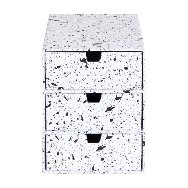 Черно-бяла кутия за чекмеджета с 3 отделения Ingrid - Bigso Box of Sweden-image-3
