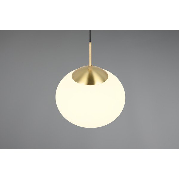 Бяло и златисто висящо осветително тяло със стъклен абажур ø 30 cm Fomento – Trio-image-2