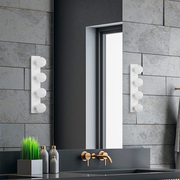 Бяла стенна лампа Mirro – Opviq lights-image-4