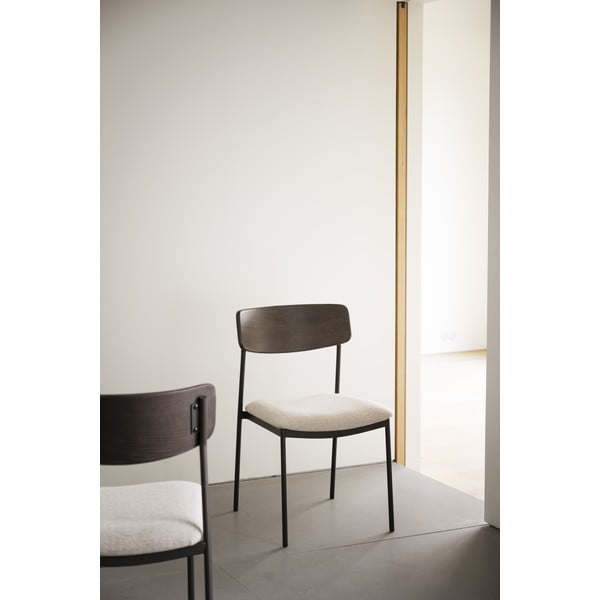 Трапезни столове в кремаво и тъмнокафяво в комплект от 2 бр. Maymont – Rowico-image-4