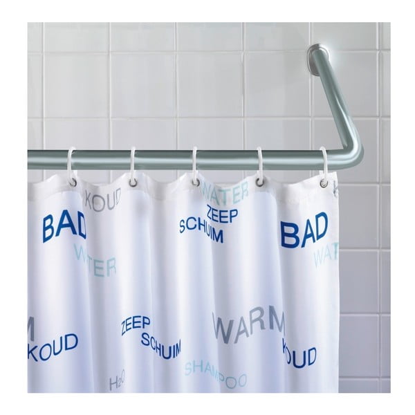 Универсален ъглов прът в сребристо за душ завеса Сребро, ø 2 cm - Wenko-image-1