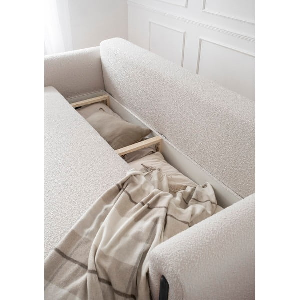 Бежов кремав разтегателен диван с място за съхранение от букле 244 cm Arcadova – ELTAP-image-4