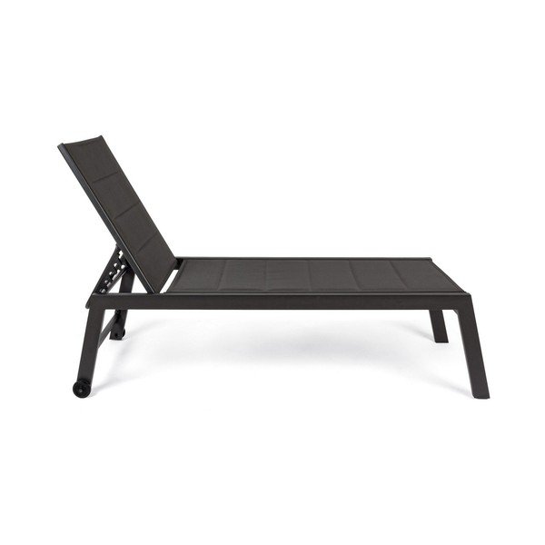 Антрацитен градински шезлонг метален Hilde   – Bizzotto-image-1