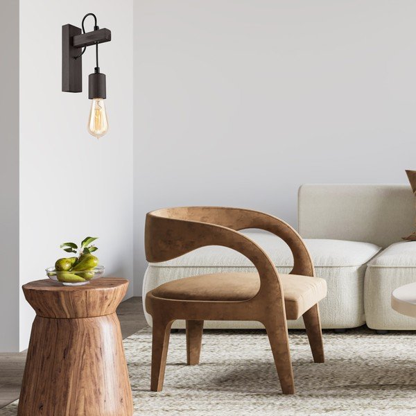 Черна стенна лампа Leon - LAMKUR-image-1