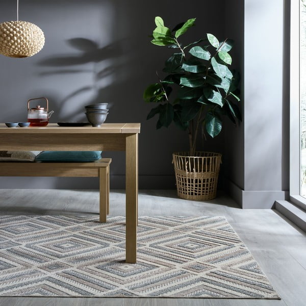 Сиво-бежов килим подходящ за пране 78x150 cm Beckett – Flair Rugs-image-1