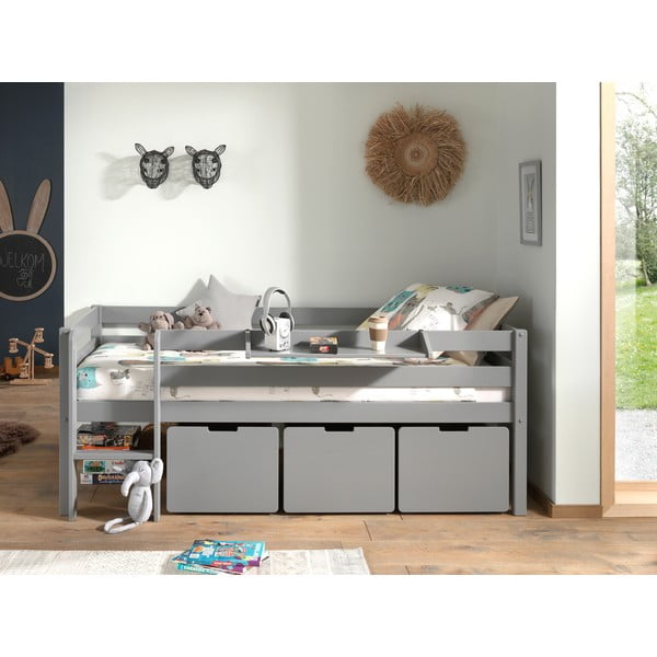 Сиви чекмеджета за под детско легло 3 бр Pino - Vipack-image-3