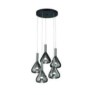 Черно LED висящо осветително тяло със стъклен абажур ø 55 cm Cipera – CINQUE