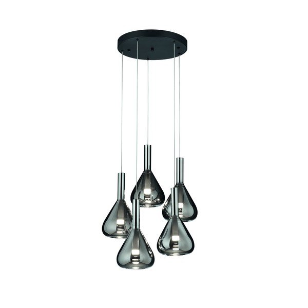 Черно LED висящо осветително тяло със стъклен абажур ø 55 cm Cipera – CINQUE-image-1