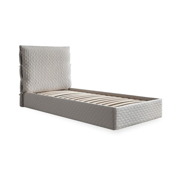 Бежово тапицирано единично легло и решетка 90x200 cm Sleepy Luna - Miuform-image-2