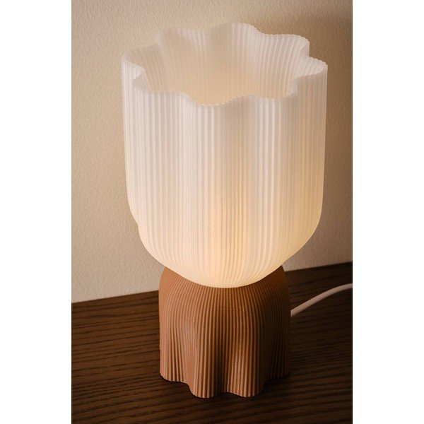 Бяла/кафява пластмасова настолна лампа (височина 27 cm) Camier – Jotex-image-3