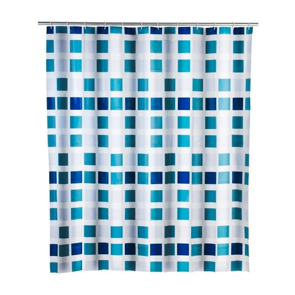 Синя завеса за душ , 180 x 200 cm Mosaic - Wenko