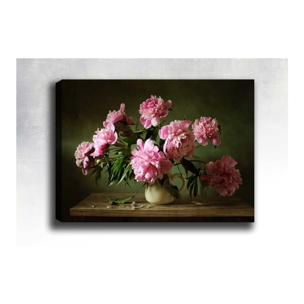 Картина за стена върху платно Розови рози, 40 x 60 cm - Tablo Center