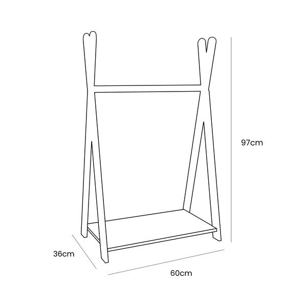 Бяла/в естествен цвят детска закачалка от декор от бор 60x97 cm Montessori – Meowbaby-image-1