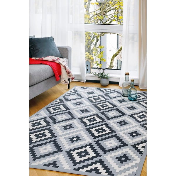 Сив двустранен килим , 100 x 160 cm Saka - Narma-image-3