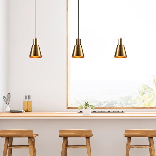 Черно и златисто висящо осветително тяло ø 14 cm Kem – Opviq lights-image-1