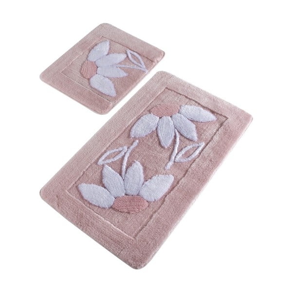 Комплект от 2 розови килимчета за баня Daisy Pink - Confetti Bathmats