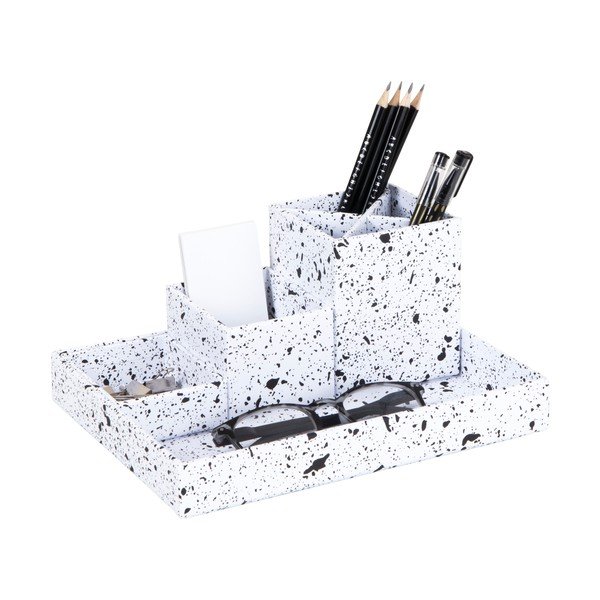 Органайзер за бюро от 4 части в черно и бяло Lena - Bigso Box of Sweden-image-2