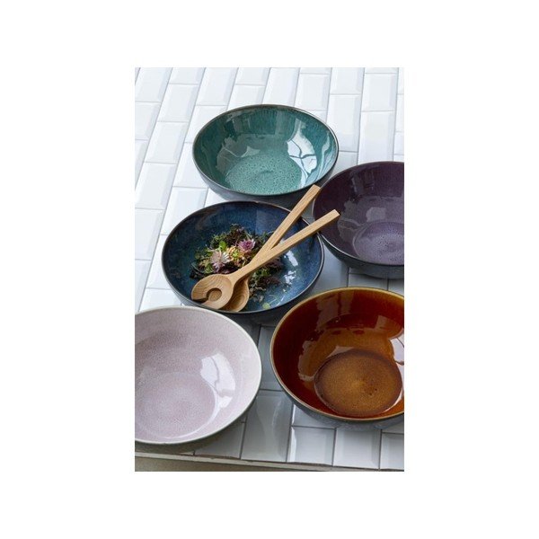 Купа за салата от черен фаянс с вътрешна глазура в лилаво, диаметър 30 cm Mensa - Bitz-image-1