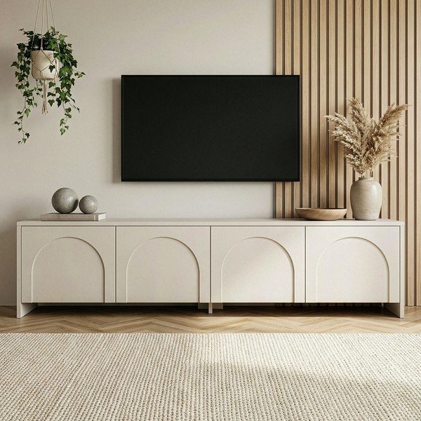 Кремава маса за телевизор 180x45x32 cm Aurelia – Kalune Design-image-2