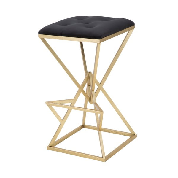 Черен/в златист цвят тапициран бар стол (височина на седалката 75 cm) Piramid – Mauro Ferretti-image-4