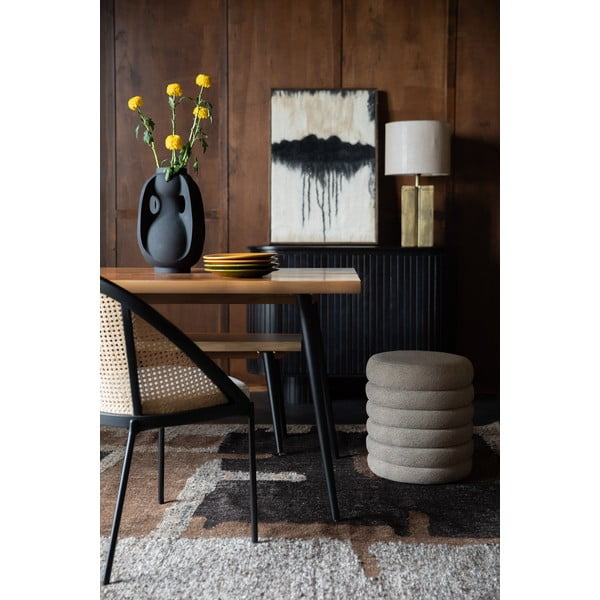 Кафява табуретка от букле Fern – Dutchbone-image-1