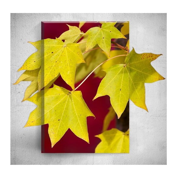 Nástěnný 3D obraz Mosticx Yellow Autumn Leafes, 40 x 60 cm