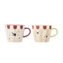 Кремави глинени чаши в комплект от 2 бр. с коледни мотиви 300 ml Merry-go-round – Bloomingville