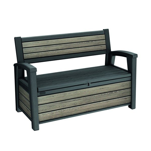 Кафява пластмасова градинска пейка Deco – Keter